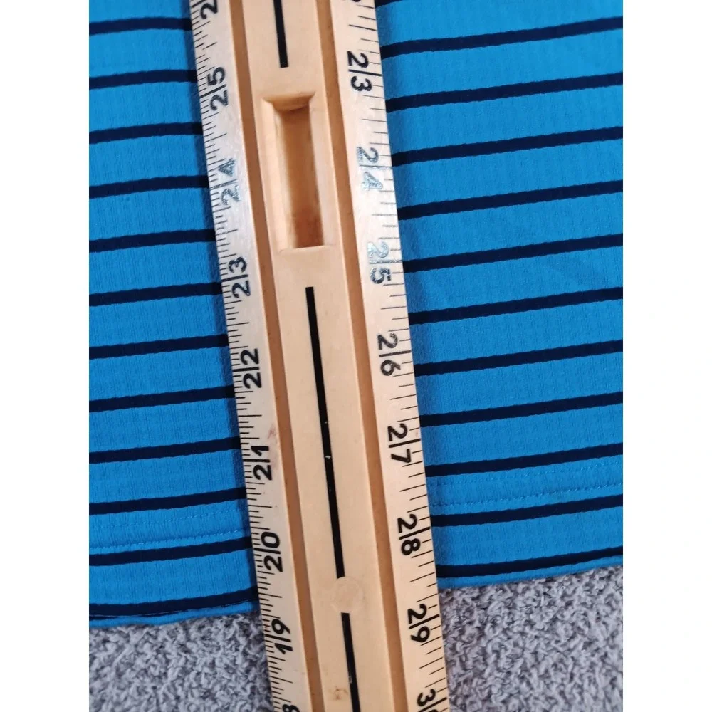 Adidas Climachill Golf Polo Shirt XL Blue‎ Striped Performance Short Sleeve